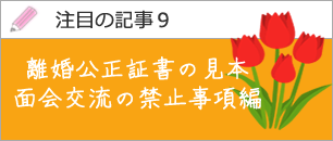 離婚公正証書のサンプル（面会交流の禁止事項編）